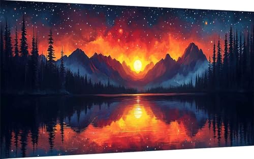 Diamond Painting Sonnenuntergang Diamond Painting XXL 90x180cm, 5D Crystal Art Berg Muster DIY Eckige Steine Vollbohrer Mosaik Bastelset Erwachsene für Zimmer Deko Wohnzimmer, Geschenke -ly2507PL Diamond Painting Sonnenuntergang Diamond Painting XXL 90x180cm, 5D Crystal Art Berg Muster DIY Eckige Steine Vollbohrer Mosaik Bastelset Erwachsene für Zimmer Deko Wohnzimmer, Geschenke -ly2507PL von LUOLYYEI