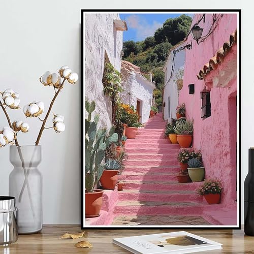 Diamond Painting Stadt Diamond Painting XXL 40x50cm, 5D Crystal Art Landschaft Muster DIY Runden Steine Vollbohrer Mosaik Bastelset Erwachsene für Zimmer Deko Wohnzimmer, Geschenke -ly25082WQ9Y0 von LUOLYYEI