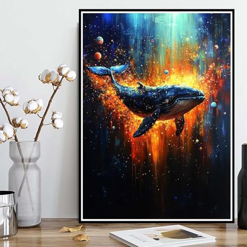 Diamond Painting Wal Diamond Painting XXL 90x120 cm, 5D Crystal Art Planet Muster DIY Runden Steine Vollbohrer Mosaik Bastelset Erwachsene für Zimmer Deko Wohnzimmer, Geschenke für Frauen -ly250822Y von LUOLYYEI