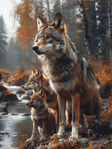 Diamond Painting Wald Diamond Painting Erwachsene, Diamantmalerei Wolf Crystal Art 5D DIY Mosaikherstellung Stickerei Kreuzstich Bastelset für Zimmer Deko, Geschenke für Frauen 50 x 70 cm -L2539M Diamond Painting Wald Diamond Painting Erwachsene, Diamantmalerei Wolf Crystal Art 5D DIY Mosaikherstellung Stickerei Kreuzstich Bastelset für Zimmer Deko, Geschenke für Frauen 50 x 70 cm -L2539M von LUOLYYEI
