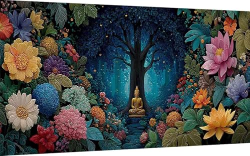 Diamond Painting Zen Diamond Painting XXL (30x60 cm), 5D Crystal Art Baum Muster DIY Eckige Steine Vollbohrer Mosaik Bastelset Erwachsene für Zimmer Deko Wohnzimmer, Wanddeko, Geschenke -ly250794 von LUOLYYEI