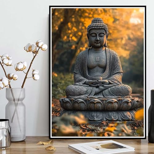 Diamond Painting Zen Diamond Painting XXL 40x50 cm, 5D Crystal Art Verträumt Muster DIY Runden Steine Vollbohrer Mosaik Bastelset Erwachsene für Zimmer Deko Wohnzimmer, Geschenke für Frauen -ly25082Z0 von LUOLYYEI