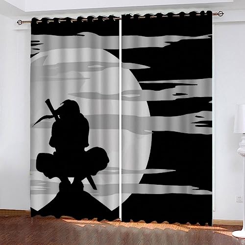 LUORU 3D Manga Vorhänge Abdunkelnd mit ösen 150x166 cm Polyester Scheibengardinen Ninja-Mond Gardinen Blickdicht 2er Set Schallschutz Vorhang für Kinderzimmer Wohnzimmer Schlafzimmer LUORU 3D Manga Vorhänge Abdunkelnd mit ösen 150x166 cm Polyester Scheibengardinen Ninja-Mond Gardinen Blickdicht 2er Set Schallschutz Vorhang für Kinderzimmer Wohnzimmer Schlafzimmer von LUORU