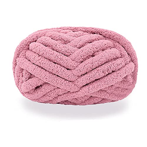LUOSHUAI Wolle Chunky Strick für Hand Strickdecken Super weiche große Jumbo Decke Garn Bett Sofa Dicke Wolle (Color : Dusty Pink) von LUOSHUAI