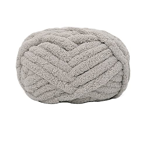 LUOSHUAI Wolle Chunky Strick für Hand Strickdecken Super weiche große Jumbo Decke Garn Bett Sofa Dicke Wolle (Color : Light Grey) von LUOSHUAI