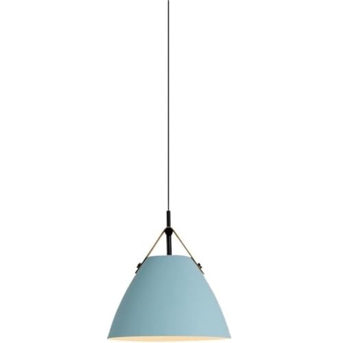 LUOYAOB Moderne Hängelampen im Industriestil mit kegelförmigem Lederband, Lampenkörper aus Schmiedeeisen, Pendelleuchten, höhenverstellbarer Kronleuchter(Blue,36 * 40cm) von LUOYAOB