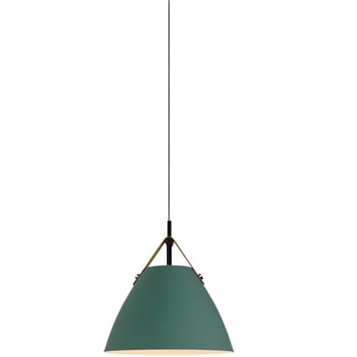 LUOYAOB Moderne Hängelampen im Industriestil mit kegelförmigem Lederband, Lampenkörper aus Schmiedeeisen, Pendelleuchten, höhenverstellbarer Kronleuchter(Grey,27 * 32cm) von LUOYAOB
