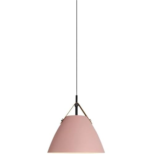 LUOYAOB Moderne Hängelampen im Industriestil mit kegelförmigem Lederband, Lampenkörper aus Schmiedeeisen, Pendelleuchten, höhenverstellbarer Kronleuchter(Pink,36 * 40cm) von LUOYAOB