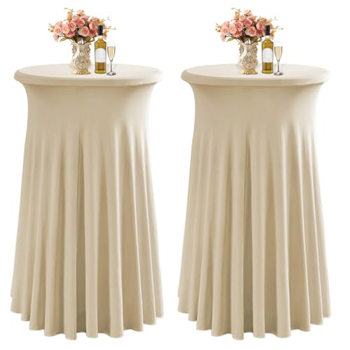 LUOZIQINX Runde Cocktail Tischdecke, 80×110cm Stehtisch Hussen, Stretch Spandex Bistrotisch Tischrock für Party, Hochzeit, Banketttisch,Champagne,2pcs LUOZIQINX Runde Cocktail Tischdecke, 80×110cm Stehtisch Hussen, Stretch Spandex Bistrotisch Tischrock für Party, Hochzeit, Banketttisch,Champagne,2pcs von LUOZIQINX
