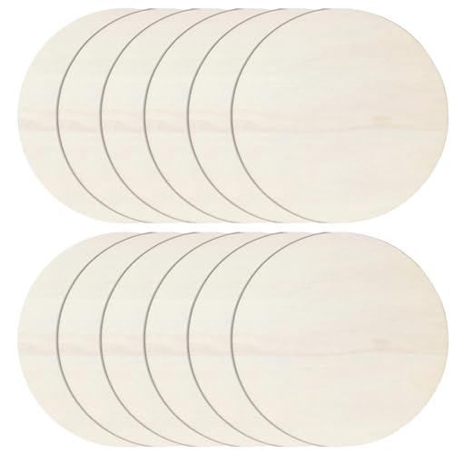 12 Stück runde Holzscheiben 15 cm Durchmesser, unbehandelte Holzplatten rund, Holzscheiben zum Basteln für Weihnachten, DIY-Projekte, Basteln, Geschenkanhänger für Kinder & Kartenherstellung 12 Stück runde Holzscheiben 15 cm Durchmesser, unbehandelte Holzplatten rund, Holzscheiben zum Basteln für Weihnachten, DIY-Projekte, Basteln, Geschenkanhänger für Kinder & Kartenherstellung von LUPATDY