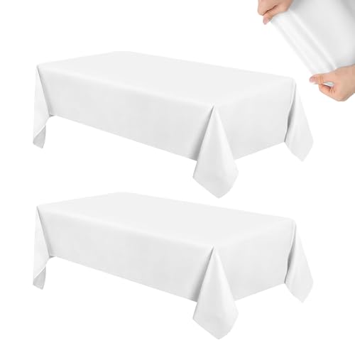 2 Stück Bierbank Tischdecke, Weiß Tischdecke Abwaschbar 100x250cm, Outdoor Tischdecken, Biertischhussen für 50cm und 70cm Biertische, für Wohnzimmer, Esszimmer, Balkon, Garten 2 Stück Bierbank Tischdecke, Weiß Tischdecke Abwaschbar 100x250cm, Outdoor Tischdecken, Biertischhussen für 50cm und 70cm Biertische, für Wohnzimmer, Esszimmer, Balkon, Garten von LUPATDY