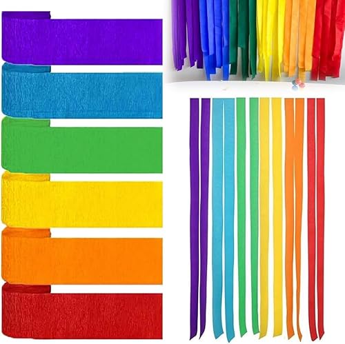 Krepppapier Bunt Regenbogen Kreppbänder - 6 Rollen Hintergrund Luftschlangen Papier Rainbow Crepe Paper Bastelkrepp für Party Dekoration und Handarbeiten Papierkunst, Luftschlangen Karneval Deko Krepppapier Bunt Regenbogen Kreppbänder - 6 Rollen Hintergrund Luftschlangen Papier Rainbow Crepe Paper Bastelkrepp für Party Dekoration und Handarbeiten Papierkunst, Luftschlangen Karneval Deko von LUPATDY