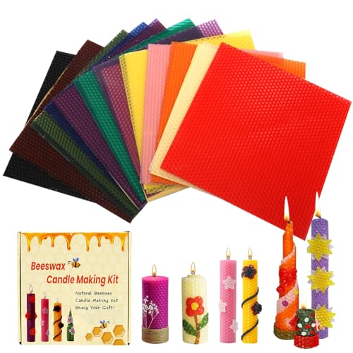 LUPATDY 12 Bienenwachsplatten, Wachsplatten für Kerzen, Kerzen Selber Machen Set, Bienenwachs-Kerzenherstellungsset für Kinder, DIY Candle Bastel-Set für Erwachsene und Kinder (12 Farben, 20 x 20cm) LUPATDY 12 Bienenwachsplatten, Wachsplatten für Kerzen, Kerzen Selber Machen Set, Bienenwachs-Kerzenherstellungsset für Kinder, DIY Candle Bastel-Set für Erwachsene und Kinder (12 Farben, 20 x 20cm) von LUPATDY