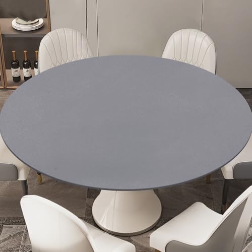 LUPATDY Tischdecke Rund 110 cm, Elastisch Tischdecke Outdoor mit Gummizug,Gartentischdecke Wetterfest, Plastik Tischschutzfolie, Garten Tischdecken für Traußen,Silbergrau LUPATDY Tischdecke Rund 110 cm, Elastisch Tischdecke Outdoor mit Gummizug,Gartentischdecke Wetterfest, Plastik Tischschutzfolie, Garten Tischdecken für Traußen,Silbergrau von LUPATDY