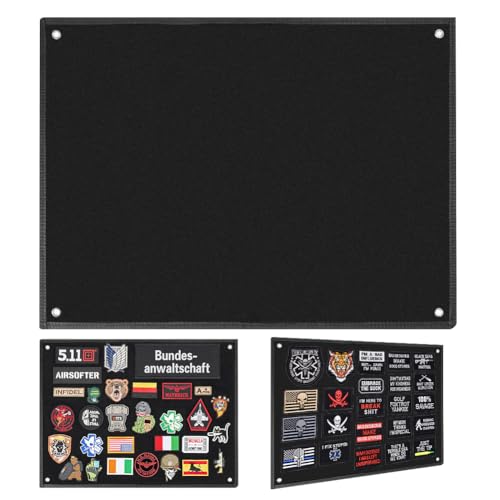 85 X 70CM Patches Klett,Kletttafel Patch-Display Tafel, Klett Patch Board,Haken & Schlaufe,Mit Ösen, Faltbar für Aufklebern, Stempeln, Abzeichen von LUPATDY