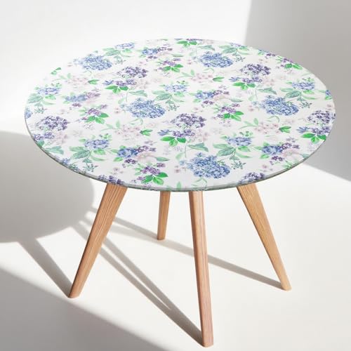 Tischdecke Rund 110 cm, Tischdecke Outdoor mit Gummizug,Gartentischdecke Wetterfest,Tischschutz Transparent,Plastik Tischschutzfolie Durchsichtige,Garten Tischdecken für Traußen,Hortensie Tischdecke Rund 110 cm, Tischdecke Outdoor mit Gummizug,Gartentischdecke Wetterfest,Tischschutz Transparent,Plastik Tischschutzfolie Durchsichtige,Garten Tischdecken für Traußen,Hortensie von LUPATDY