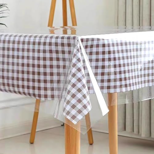 Tischfolie Transparent,PVC Tischdecke Transparent 0,2mm,Outdoor Tischdecke Abwaschbar,Nicht Verformbar, Bietet Schutz für Den Schreibtisch,90 X 130cm von LUPATDY