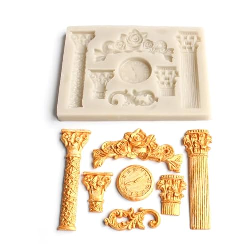 Gießformen aus Kunstharz, 12 x 8,7 x 0,6 cm, Stumpen-Uhr-Form, Fondant, Ton, Gips, Harzform, Ornament-Zubehör Gießformen aus Kunstharz, 12 x 8,7 x 0,6 cm, Stumpen-Uhr-Form, Fondant, Ton, Gips, Harzform, Ornament-Zubehör von LUPZENFUXIA