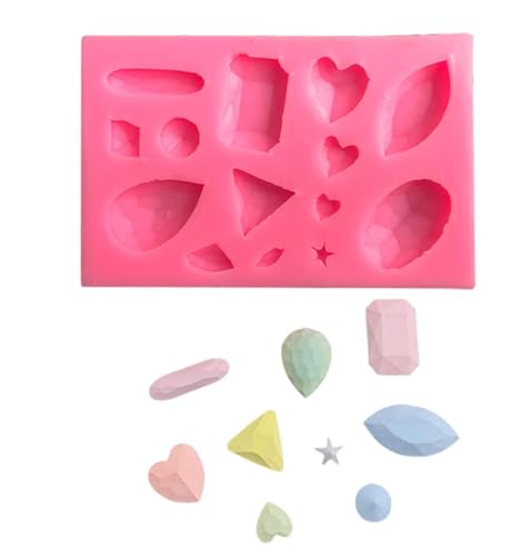 Gießformen aus Kunstharz, 3D-Edelstein, Diamant-Kugel, Herz, quadratisch, oval, Schmuckformen für Zuhause, Handwerk, Epoxidharz, 9,7 x 6,2 cm von LUPZENFUXIA