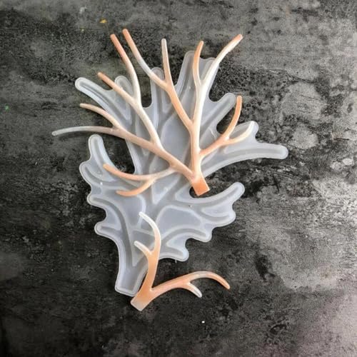 Gießformen aus Kunstharz, 3D-Hirsch mit Hörnern, für Schmuck, Ohrringe, Epoxidharz, Bastelbedarf, 16,5 x 14,7 x 0,5 cm von LUPZENFUXIA