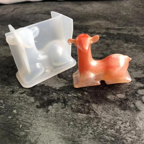 Gießformen aus Kunstharz, 3D-Hirsch mit Hörnern, für Schmuck, Ohrringe, Epoxidharz, Bastelbedarf, 7 x 6,3 x 3,4 cm von LUPZENFUXIA