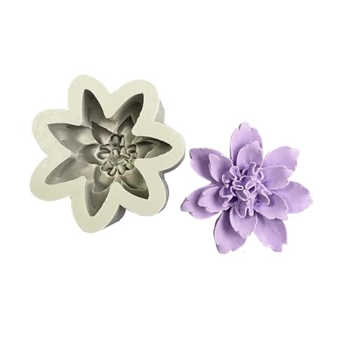 Gießformen aus Kunstharz, 3D-Pfingstrose, Blume, Silikon-Kerzenform für Hochzeit, Party, Abendessen, Ornament, handgefertigte Kerzen, Seife, Harz, Epoxidwachs, 11 x 11 x 3,3 cm Gießformen aus Kunstharz, 3D-Pfingstrose, Blume, Silikon-Kerzenform für Hochzeit, Party, Abendessen, Ornament, handgefertigte Kerzen, Seife, Harz, Epoxidwachs, 11 x 11 x 3,3 cm von LUPZENFUXIA