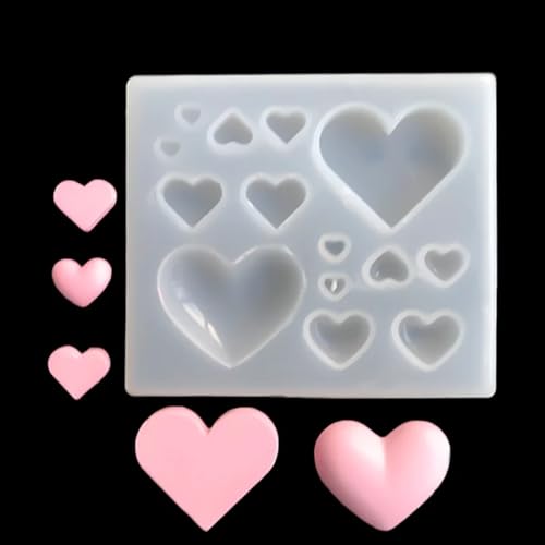Gießformen aus Kunstharz, 9 x 7,8 x 0,8 cm, 3D-Herzform, Epoxidharz, Schmuck, Ohrringe, Anhänger, Werkzeuge, Küche, Kuchen, Backen, Dekoration, Schokoladenform von LUPZENFUXIA