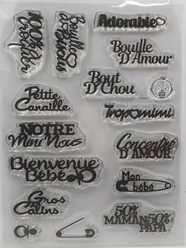 Kartenherstellung, Scrapbooking-Schablonen, 11 x 16 cm, französischer Stempel, transparente Stempel für Scrapbooking, transparentes Silikon-Gummi, Fotoalbum-Dekoration Kartenherstellung, Scrapbooking-Schablonen, 11 x 16 cm, französischer Stempel, transparente Stempel für Scrapbooking, transparentes Silikon-Gummi, Fotoalbum-Dekoration von LUPZENFUXIA