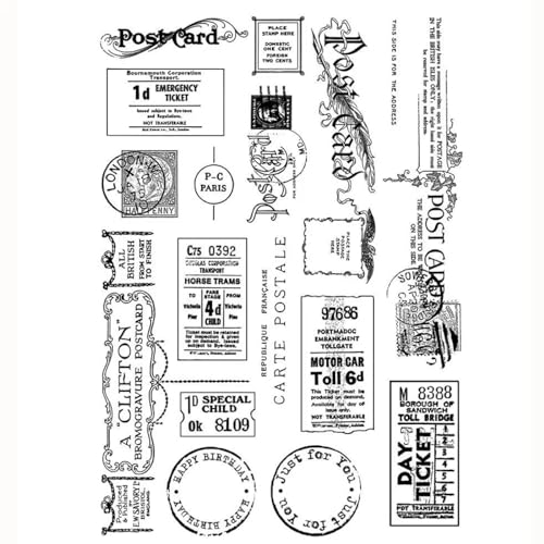 Kartenherstellungszubehör, Scrapbooking-Schablonen, 11 x 16 cm, Vintage-Stil, transparent, transparent, Silikon-Stempel für Scrapbooking, Fotoalbum, dekorative Kartenherstellung, Stil 3 Kartenherstellungszubehör, Scrapbooking-Schablonen, 11 x 16 cm, Vintage-Stil, transparent, transparent, Silikon-Stempel für Scrapbooking, Fotoalbum, dekorative Kartenherstellung, Stil 3 von LUPZENFUXIA