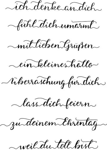 Kartenherstellungszubehör, Scrapbooking-Schablonen, 11 x 16 cm, deutsches Wort, transparenter Silikonstempel für Scrapbooking, Fotoalbum, dekorativer klarer Stempel Kartenherstellungszubehör, Scrapbooking-Schablonen, 11 x 16 cm, deutsches Wort, transparenter Silikonstempel für Scrapbooking, Fotoalbum, dekorativer klarer Stempel von LUPZENFUXIA