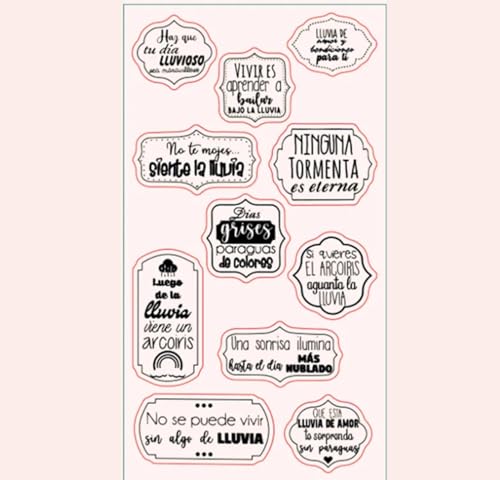 Kartenherstellungszubehör, Scrapbooking-Schablonen, 11 x 20 cm, spanisches spanisches Wort, transparenter Silikonstempel für Scrapbooking, Fotoalbum, Dekoration Kartenherstellungszubehör, Scrapbooking-Schablonen, 11 x 20 cm, spanisches spanisches Wort, transparenter Silikonstempel für Scrapbooking, Fotoalbum, Dekoration von LUPZENFUXIA