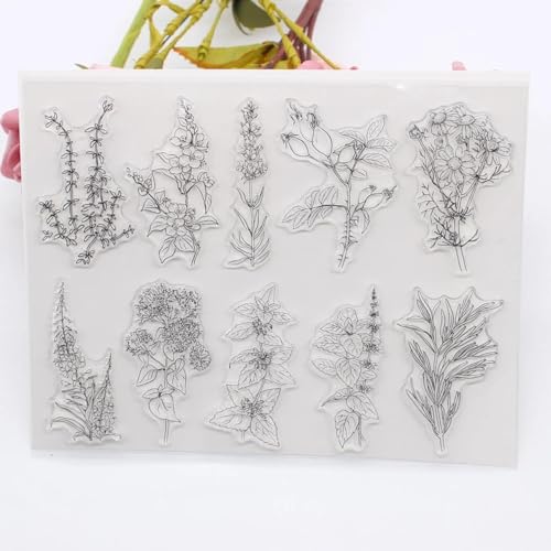 Kartenherstellungszubehör, Scrapbooking-Schablonen, 14 x 18 cm, botanische, transparente Stempel, Siegel für Papierbastelarbeiten, Scrapbooking, Dekoration Kartenherstellungszubehör, Scrapbooking-Schablonen, 14 x 18 cm, botanische, transparente Stempel, Siegel für Papierbastelarbeiten, Scrapbooking, Dekoration von LUPZENFUXIA