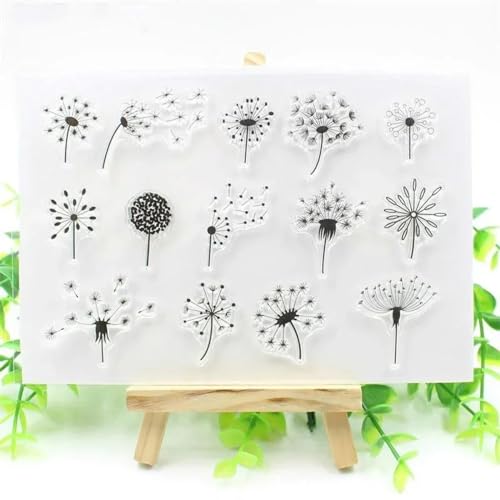 Kartenherstellungszubehör, Scrapbooking-Vorlagen, 11 x 16 cm, Löwenzahn, transparenter Silikonstempel für Scrapbooking, Album, dekorativ von LUPZENFUXIA