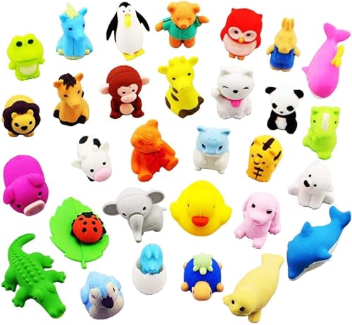 LURICO 36 Stück Radiergummi Kinder Set, Lustige Radiergummis in Tierform, Bunte Eraser für Kinder, für Weihnachten, Partygeschenke und Lernbelohnungen im Klassenzimmer LURICO 36 Stück Radiergummi Kinder Set, Lustige Radiergummis in Tierform, Bunte Eraser für Kinder, für Weihnachten, Partygeschenke und Lernbelohnungen im Klassenzimmer von LURICO