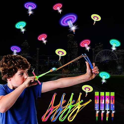 LURICO LED Flieger für Kinder, 12 Stück LED Leuchtspielzeug Partyartikel, LED Licht Leucht Propeller Spielzeug, Licht Hubschrauber LED Licht, Hubschrauber Fliegen Spielzeug von LURICO