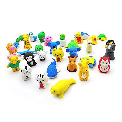 LURICO Radiergummi Tiere 36 Stück Puzzle Spielzeug Für Kinder, Mini Radiergummis, Radiergummi Würfel, Giveaways Für Kindergeburtstag 8 Jahre von LURICO