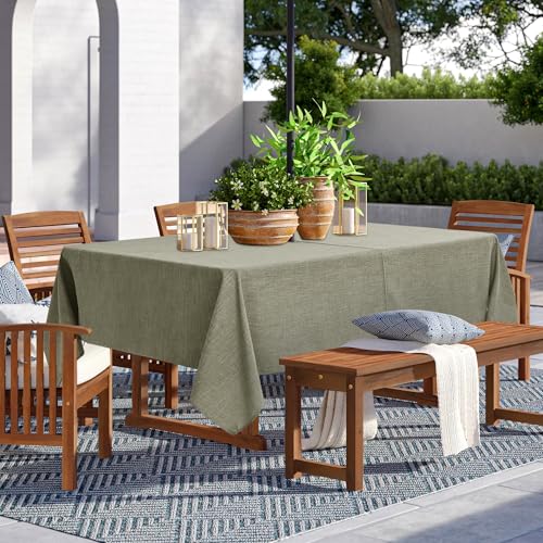LUSHVIDA Outdoor-Tischdecke mit Schirmloch, Terrassentischdecke mit Reißverschluss, rechteckig, 132 x 178 cm, Khaki, Kunstleinen, Tischdecke, wasserabweisend, für Picknick im Freien LUSHVIDA Outdoor-Tischdecke mit Schirmloch, Terrassentischdecke mit Reißverschluss, rechteckig, 132 x 178 cm, Khaki, Kunstleinen, Tischdecke, wasserabweisend, für Picknick im Freien von LUSHVIDA