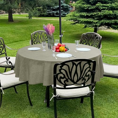 LUSHVIDA Outdoor-Tischdecke mit Schirmloch – Terrassentischdecke mit Reißverschluss, rund, 152,4 cm, Khaki, Kunstleinen, Tischdecke, wasserabweisend, für Picknick im Freien LUSHVIDA Outdoor-Tischdecke mit Schirmloch – Terrassentischdecke mit Reißverschluss, rund, 152,4 cm, Khaki, Kunstleinen, Tischdecke, wasserabweisend, für Picknick im Freien von LUSHVIDA