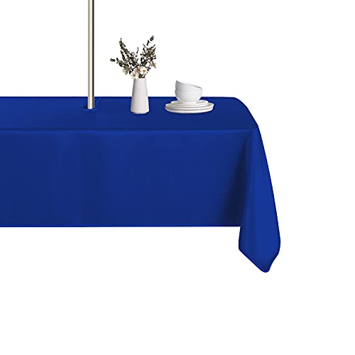 LUSHVIDA Tischdecke für den Außen- und Innenbereich, waschbar, wasserdicht, knitterfrei, mit Reißverschluss und Schirmloch für Frühling, Sommer, Party, Picknick, Grillen, 152.4x152.4 cm, blau) von LUSHVIDA