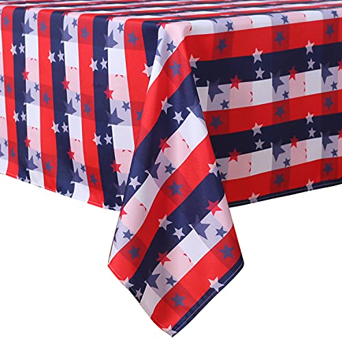 LUSHVIDA Tischdecke mit amerikanischer Flagge, kariert, rechteckig, Sternmuster, waschbar, Mikrofasertischdecke mit patriotischem Flaggenaufdruck, Tischdecke für Urlaub, 150 g/m², 152.4 x 213.4 cm LUSHVIDA Tischdecke mit amerikanischer Flagge, kariert, rechteckig, Sternmuster, waschbar, Mikrofasertischdecke mit patriotischem Flaggenaufdruck, Tischdecke für Urlaub, 150 g/m², 152.4 x 213.4 cm von LUSHVIDA