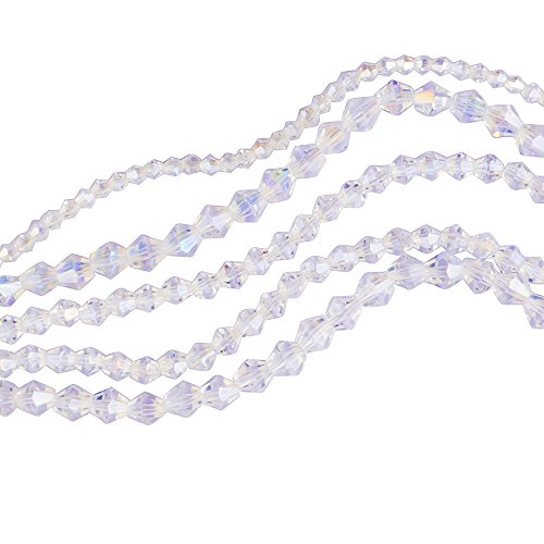 300 ile: Facettiert Bicone Kristall Glas Perlen Strang in Klar AB - 4 mm, 6 mm und 8 mm von LUSSO LIA