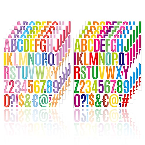 10 Blatt Selbstklebende Buchstaben, 5cm Große Großbuchstaben Aufkleber mit Zahlen und Buchstaben für Outdoor Schilder Poster Briefkästen Fenster von LUTER