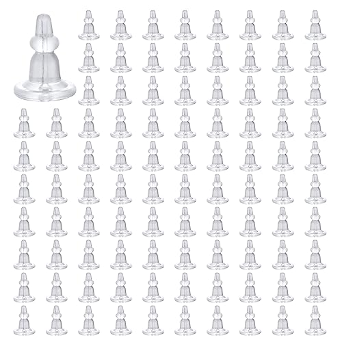 100stk Ohrringverschlüsse, 11 x 8mm Kunststoff Ohrstecker Transparenter Ersatz für Ohrring Stopper Ohrring-Haken-Verschlüsse zur Stabilisierung von Ohrring-Ohrsteckern 100stk Ohrringverschlüsse, 11 x 8mm Kunststoff Ohrstecker Transparenter Ersatz für Ohrring Stopper Ohrring-Haken-Verschlüsse zur Stabilisierung von Ohrring-Ohrsteckern von LUTER