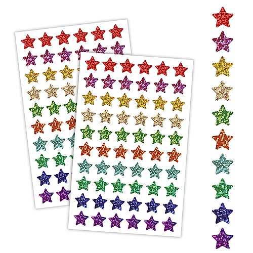 1200 Stück Kleine Sternaufkleber, 1,5cm Aufkleber Sterne Bunt Selbstklebende Sternaufkleber Anreiz Sternaufkleber für Kinder Lehrer Belohnungszubehör von LUTER