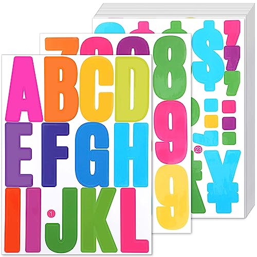 24 Blatt Selbstklebende Buchstaben, 5 cm Große Großbuchstaben Aufkleber mit 318 Zahlen und Buchstaben für Outdoor Schilder Poster Briefkästen Fenster Autos 24 Blatt Selbstklebende Buchstaben, 5 cm Große Großbuchstaben Aufkleber mit 318 Zahlen und Buchstaben für Outdoor Schilder Poster Briefkästen Fenster Autos von LUTER