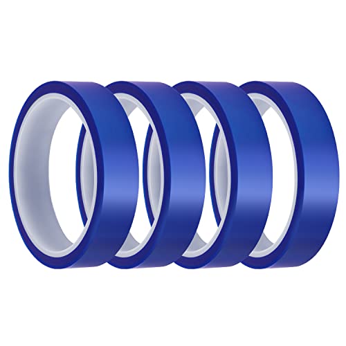 LUTER 4St Wärmeübertragungsbänder, 20 mm x 33 m Hochtemperaturband für Transferpresse Hitzebeständiges Klebeband Sublimation Klebeband für Sublimationspresse (Blau) von LUTER
