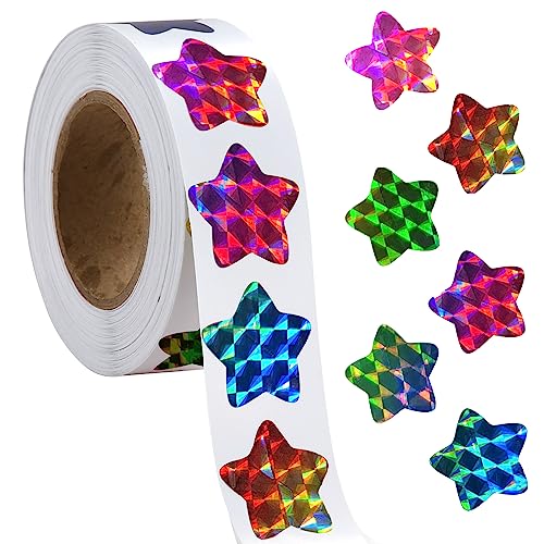 500St Kleine Sternaufkleber, 2,54 cm Aufkleber Sterne Belohnungsaufkleber Stern Aufkleber Klein für Kinder Lehrer Belohnungsdekoration (6 Farben) von LUTER