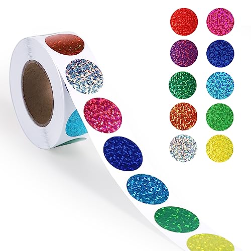 500St Runde Punktaufkleber, 2,5cm Glitzer Aufkleber Rollen Aufkleber Siegelaufkleber Belohnungsaufkleber für Kinderlehrer, Geschenkverpackung, Dekoration 500St Runde Punktaufkleber, 2,5cm Glitzer Aufkleber Rollen Aufkleber Siegelaufkleber Belohnungsaufkleber für Kinderlehrer, Geschenkverpackung, Dekoration von LUTER