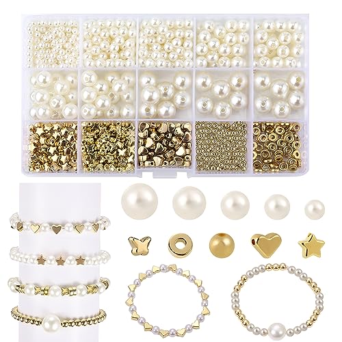 800St Armbandperlen Set, Armbandherstellungsset DIY Perlenperlen für die Schmuckherstellung Armbandperlen Set für Erwachsene Mädchen Schmuckherstellungszubehör von LUTER