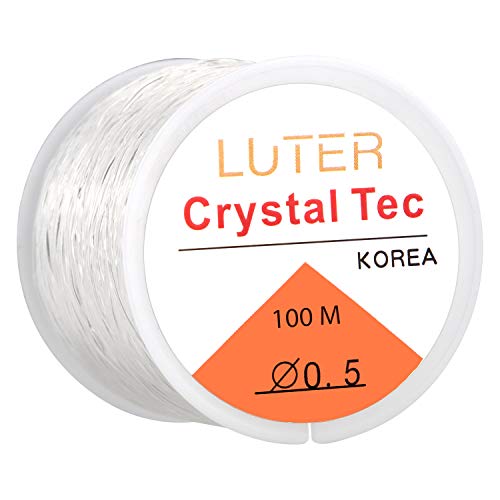 LUTER 0,5 mm transparenter Draht, unsichtbar, elastisch, dehnbar, für Armband, Schmuck, Perlen, Halskette von LUTER